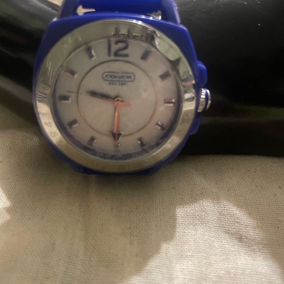 COACH Ladies Boyfriend Watch Cobalt Blue and Silver $158.00 - Picture 3 of 6